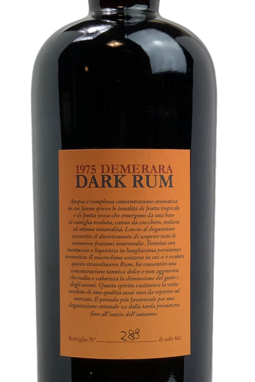 Samaroli Demerara Dark Rum 1975 - Back Label
