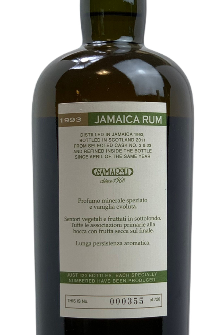 Samaroli Jamaica Rum 1993 - 2011 18yo back label 355